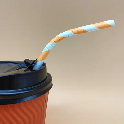 Pailles à boire en papier courbées flexibles de paille de papier de nouveau siphon jetable