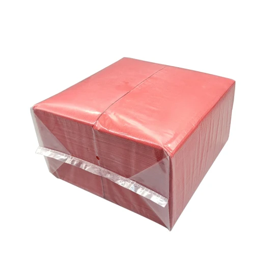 2ply 16GSM 100% Vierge 40*40cm GT Fold serviette de dîner en papier rouge matelassé