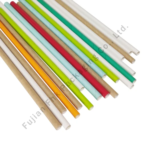 Pailles d'accessoires de barre d'impression personnalisées, pailles en papier pour Cocktail colorées, paille à boire droite